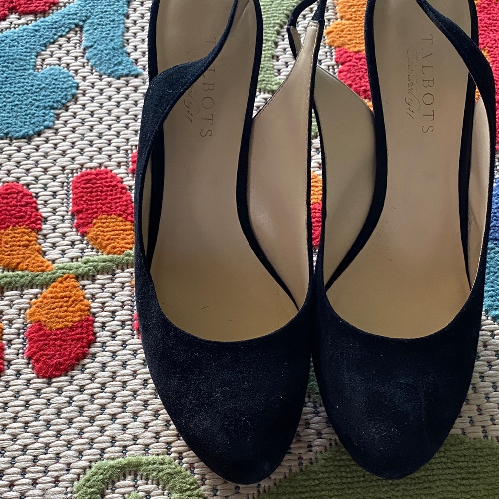 Talbots Elegant Black Suede Heels